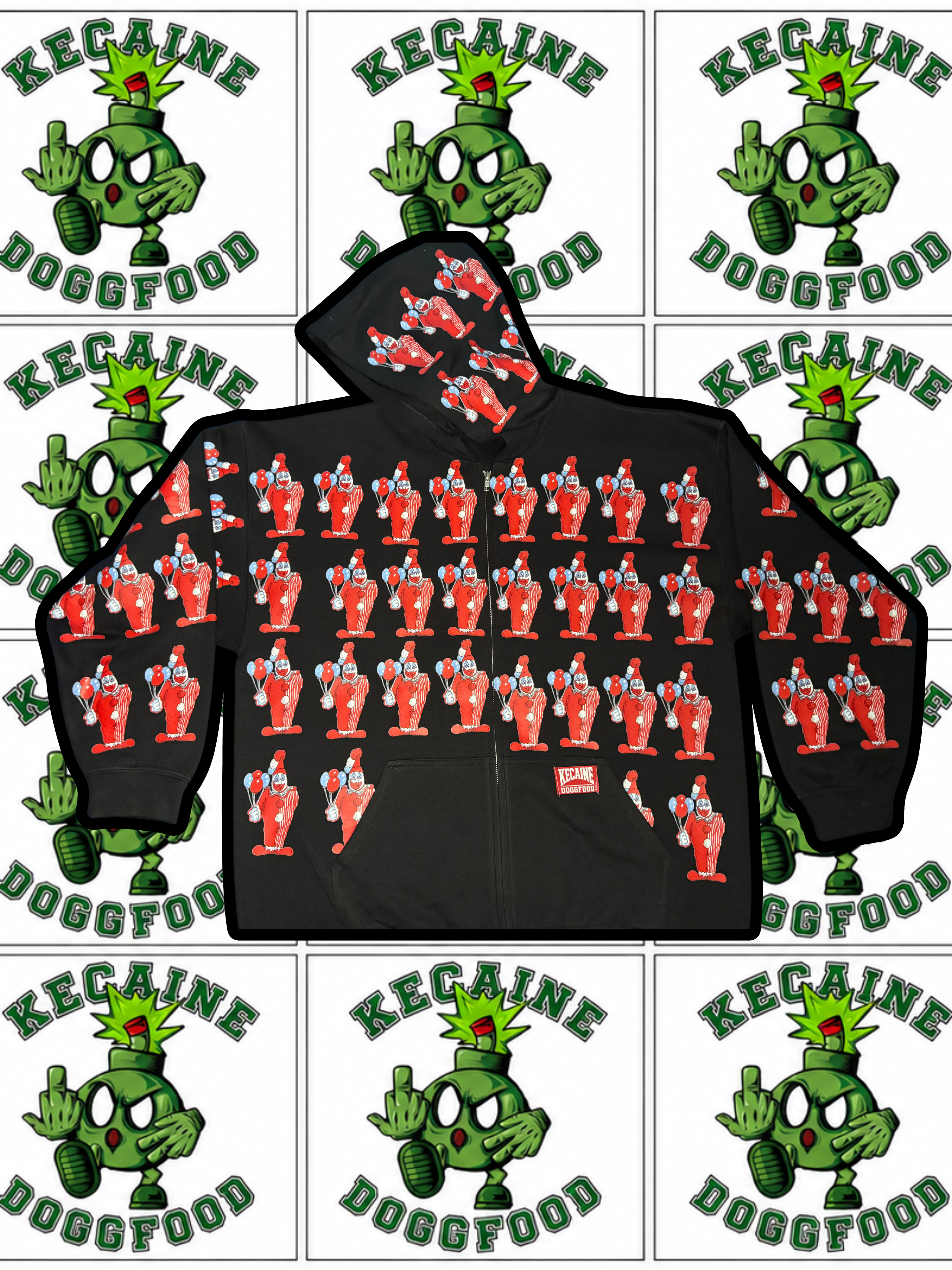 Fairground Clowns Hoodie (All Over front+back)